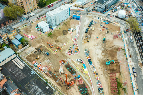 HS2 Aerial of the Euston Station construction site
